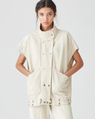 Contemporary Minimalist Button-Front Utility Vest with Belt Details