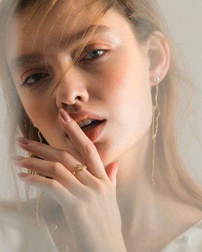 Contemporary Gold Chain Dangle Earrings - Minimalist Statement Jewelry