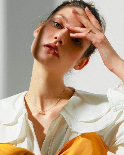 Contemporary Off-Shoulder Romantic Blouse with Peter Pan Collar
