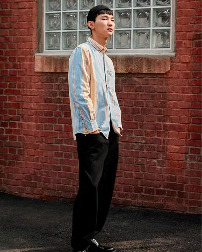 Contemporary Striped Button-Up Shirt - Vintage Inspired Casual Wear