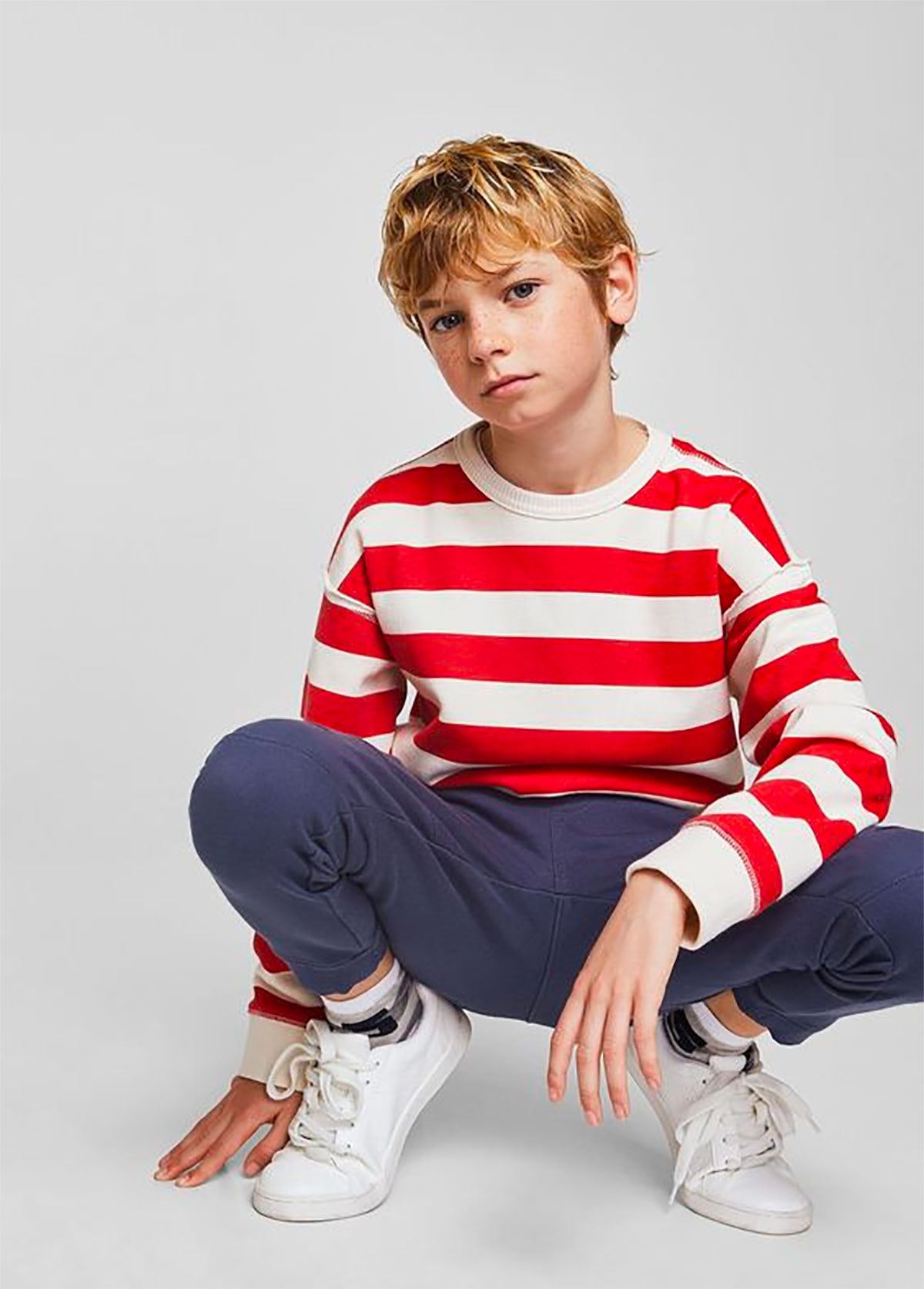 Boys Red & White Striped Long Sleeve Tee - Contemporary Casual Kids
