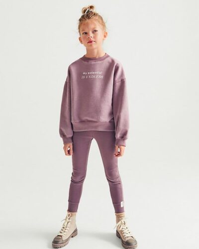 Kids Lavender Purple Sweatshirt Set with Inspirational Text