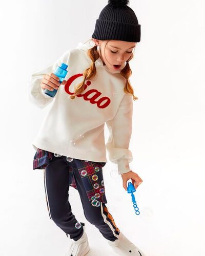 Kids Ciao Bubble Machine Sweatshirt with Pom Pom Beanie - Interactive
