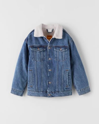 Premium Sherpa-Lined Denim Jacket - Classic Blue Wash with Fleece Collar