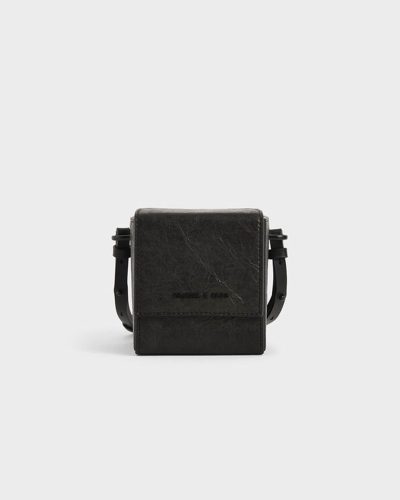 Contemporary Minimalist Crossbody Bag - Premium Black Leather
