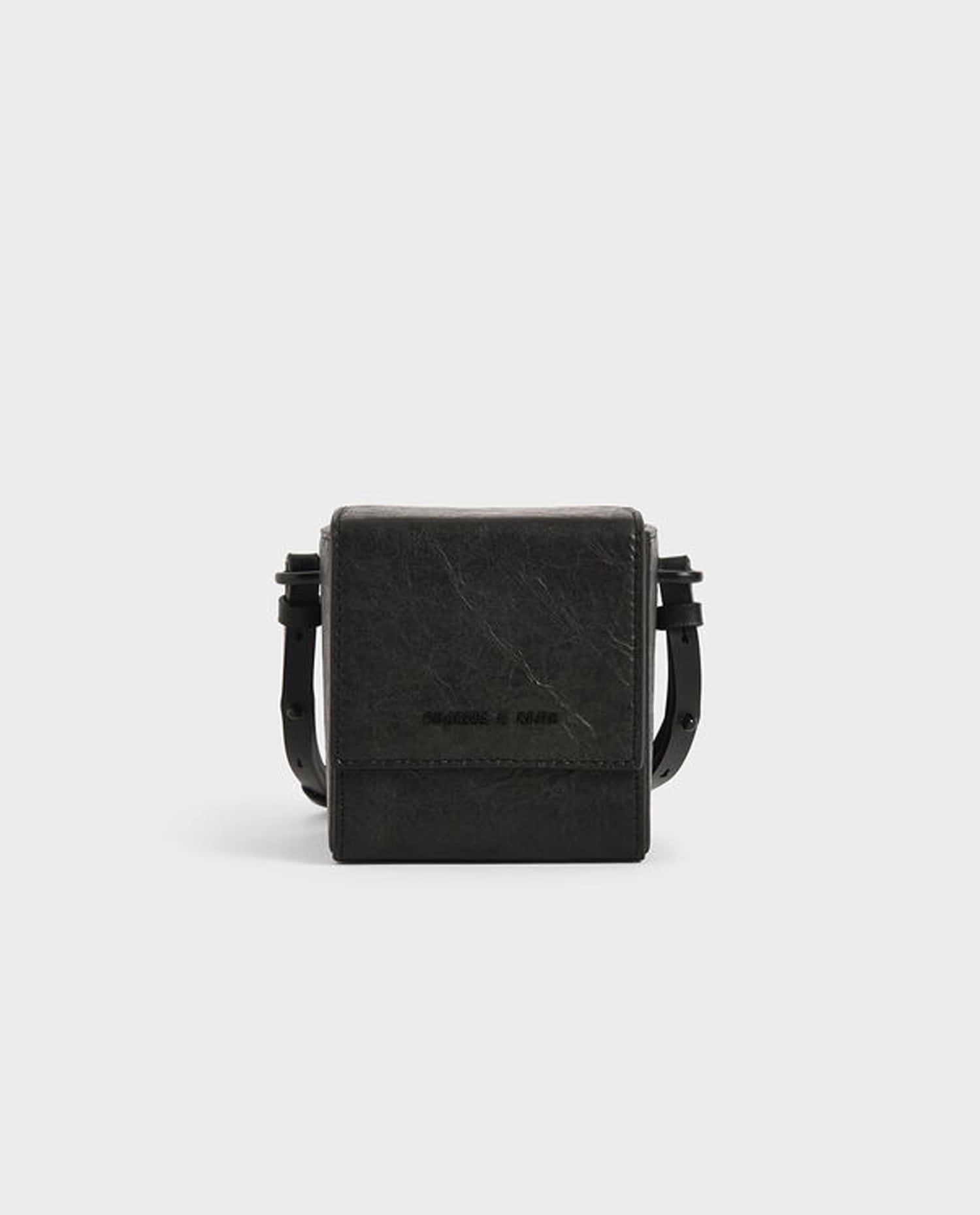 Contemporary Minimalist Crossbody Bag - Premium Black Leather