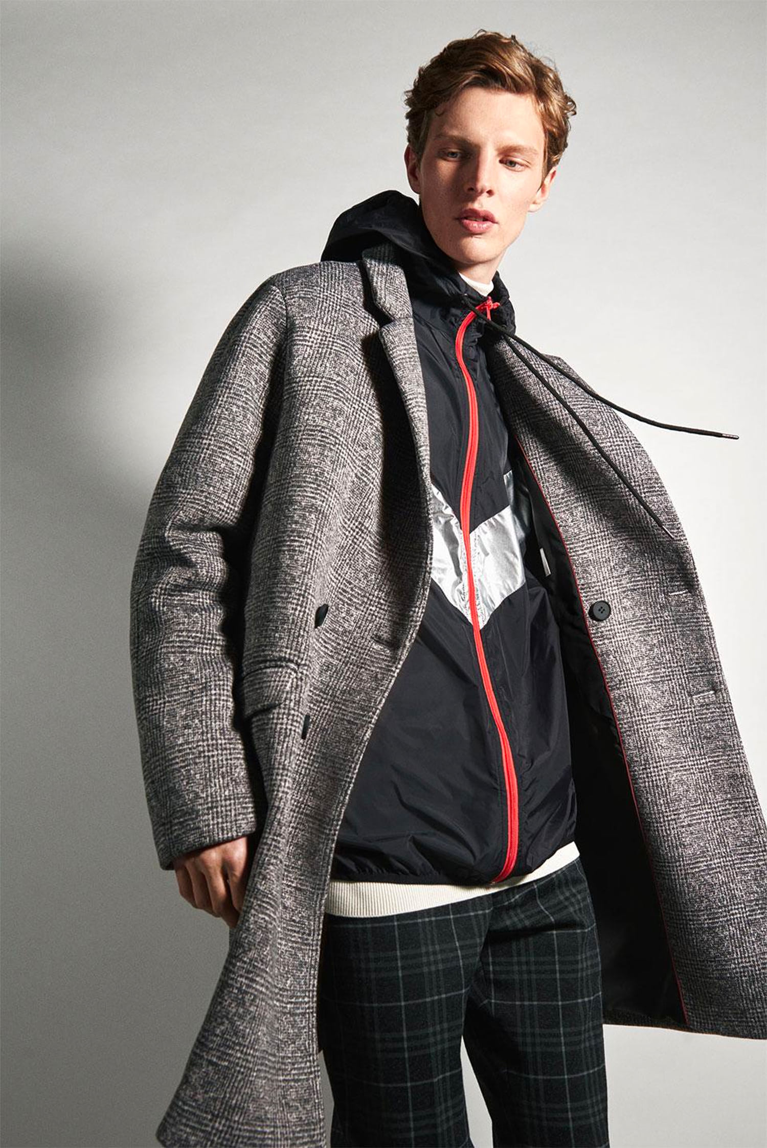 Men's Glen Check Wool Overcoat - Contemporary Oversized Winter Coat