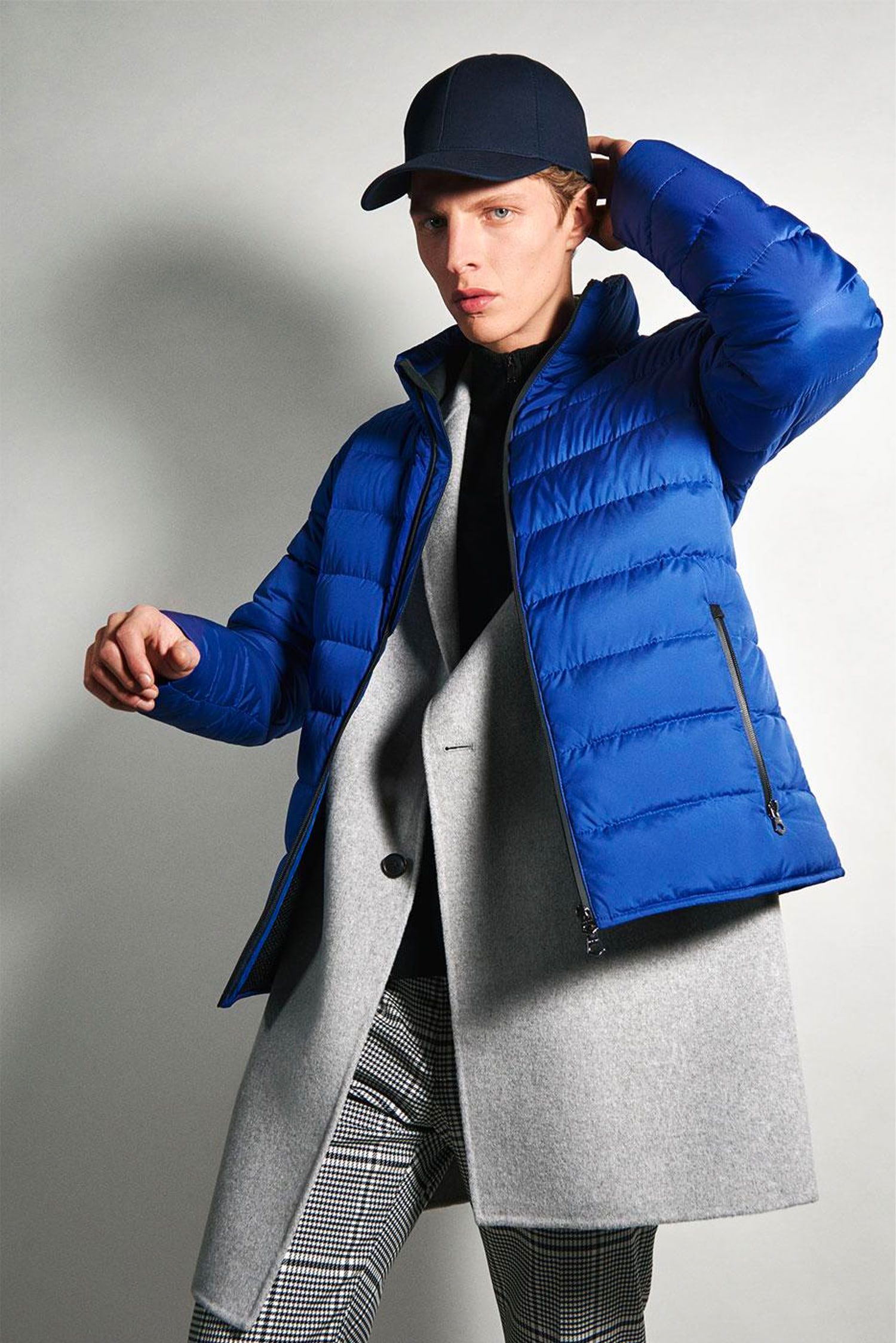 Premium Royal Blue Down Puffer Jacket - Men's Winter Streetwear